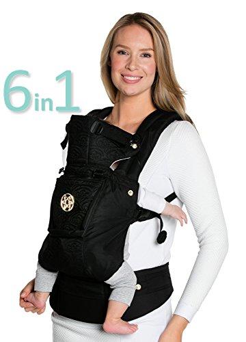 The Complete Embossed Luxe Noir Black 360° Ergonomic Baby & Child Carrier by LILLEbaby SIX-Position 