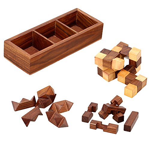 Kubiya Games12 Escape room wooden brain teaser puzzle gift set 