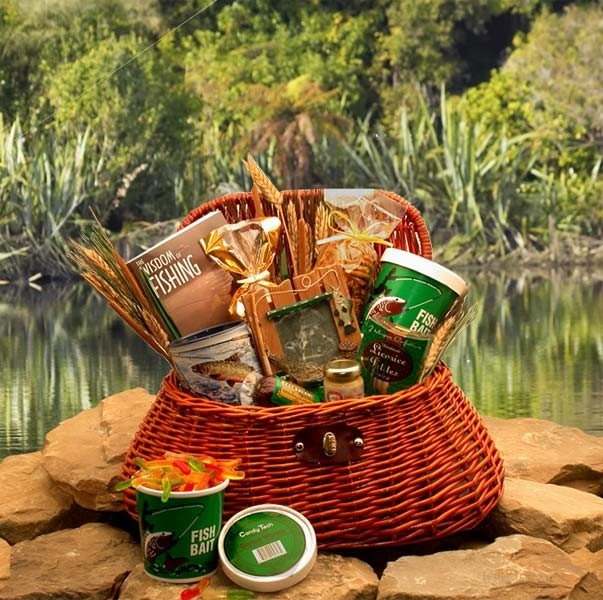 Village Fishing Gift Basket for Fishermen & Hunters