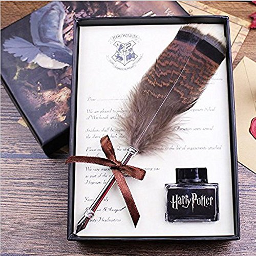 OPENDGO Antique Harry Potter Writing Quill Feather Dip Pen Set