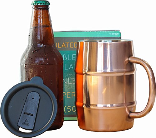 Pure Copper Insulated Beer Mug - Portable