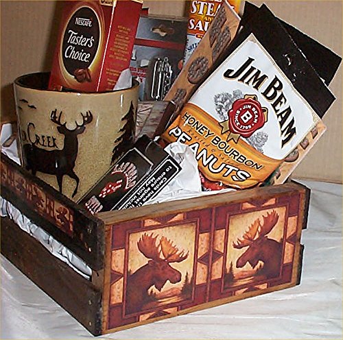 Moose Hunters Wood Crate Mens Gift Set ThatSweetGift