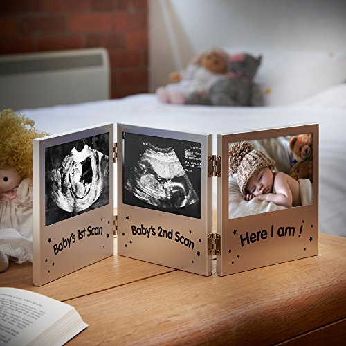 Triple Sonogram Frame Keepsake Ultrasound Picture Pregnancy Scan Images & Photos 