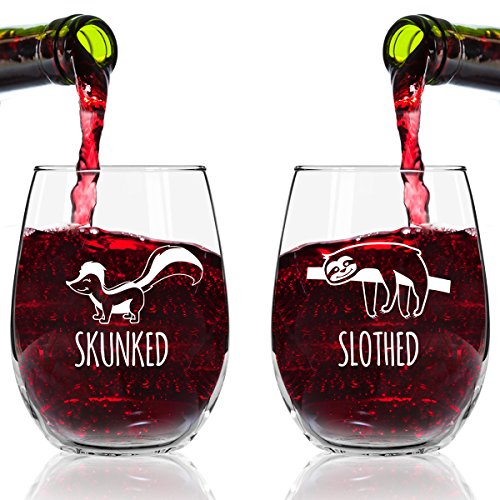 Funny Stemless Wine Glass SetThe Fox Series Pack of 4 Glasses SetZero Fox 
