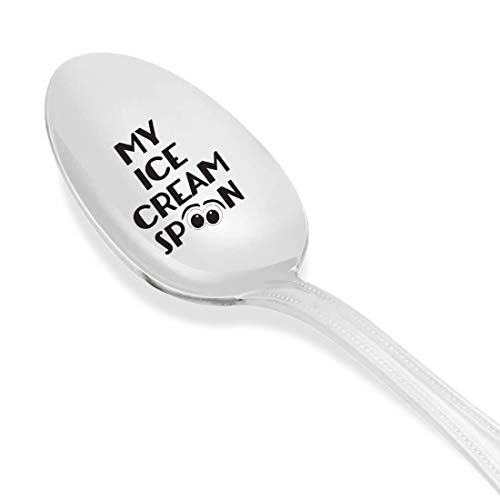 Unique Foodie Gift Idea for Her Option to Personalize with a Name - Checklist Style Stainless Steel Stamped Spoon Gift for Mom Gift for Dad Ice Cream/Netflix - Stamped Silverware 