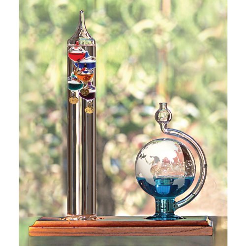 Lily's Home Desktop Weather Station with Galileo Thermometer and Fitzroy Storm