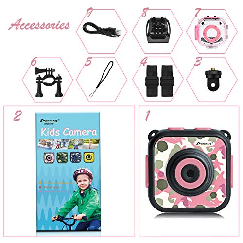 Pink Case for Camera for Kids and Kids Action Camera Accessories 5.5 x 4.3 x 2.6 inch Shockproof Storage Box fits for Most Kids Camera Kids Camera Case Compatible with MINIBEAR Kids Camera
