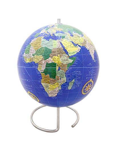 Magnetic World Globe Lacquer Finish or Travelers Globe Classroom Globe Perfect as Office Desk Globe - 10 Black Magnetic Standing World Globe with Magnetic Pins Bullseye Office 