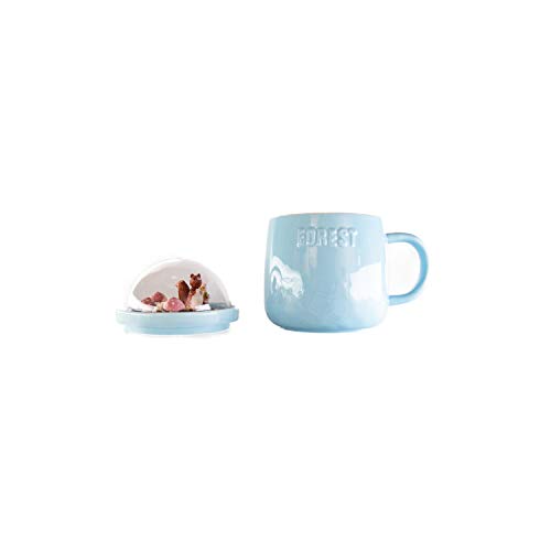 "Animal Forest" Cute Ceramic Mug Cup with Lid Tea Milk Coffee Kids Drinkware 
