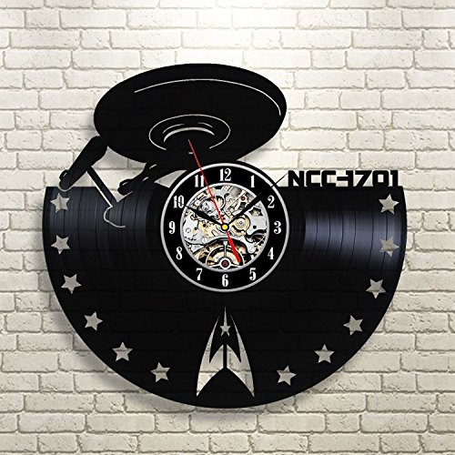 Enterprise Clocks LED Retro Vinyl Record Wall Clock Star Trek Collectible Gifts 