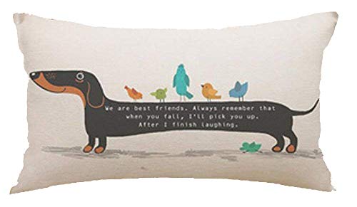 Fashion Style Zippered Cushion Pillow Cover 16X16 inch ONELZ Dachshund Cactus Cute Dog Square Decorative Throw Pillow Case 