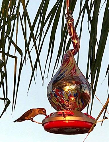Details about   Grateful Gnome Tall Speckled Mushroom Glass Hummingbird Feeder 26 Fluid Ounces 