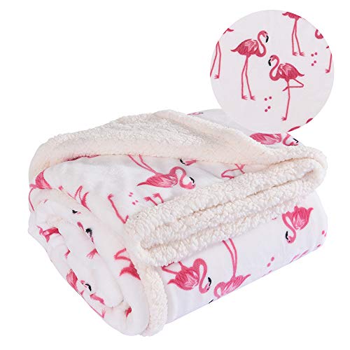 senya Luxury Blanket Home Decor Christmas Flamingo with Llama Throw Blanket Lightweight Microfiber Super Soft Warm Cozy Plush Bed Blanket 50 x 60 Inches