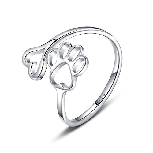 Romantic Sweet Heart Adjustable 925 Sterling Silver Ring