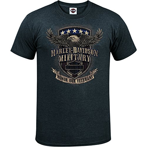 Guided Men's Military Green Long-Sleeve Soft-Blend Graphic T-Shirt Harley-Davidson Military NAS Sigonella 