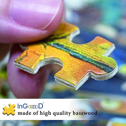 Buy Ingooood Rainy Night Walk paper puzzle 1000 pieces gray card