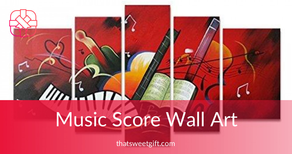 Hand-Painted Music Score Color Wall Art Canvases | ThatSweetGift