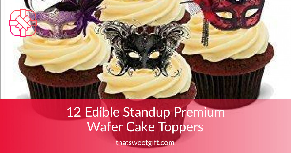 12 Edible StandUp Wafer Cake Toppers for Parties ThatSweetGift