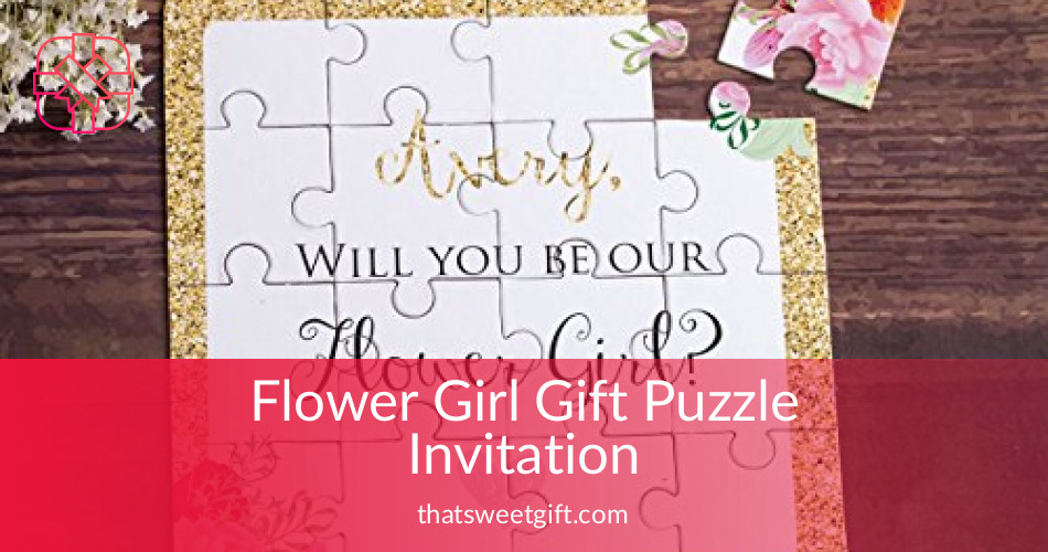 flower girl puzzle invitation customizable thatsweetgift